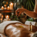 someone-is-getting-massage-with-bottle-oil-their-back-generative-ai